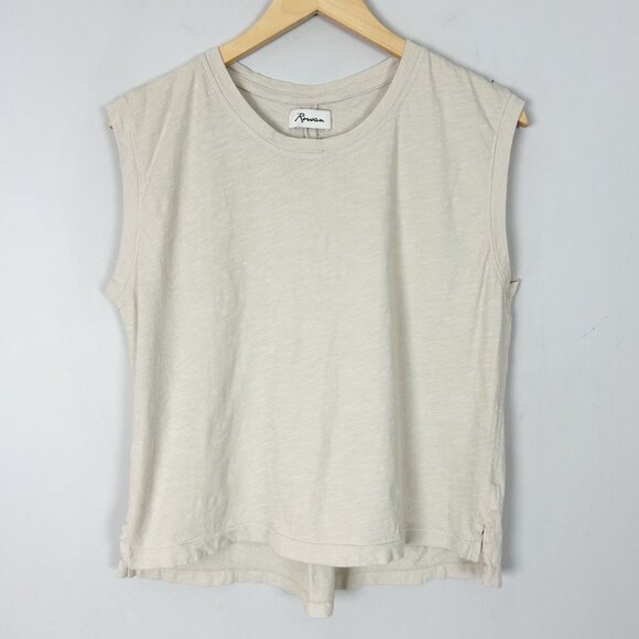 Rowan Savannah Slub Muscle Tank Top Tee Beige Size Medium Women's - Picture 1 of 4